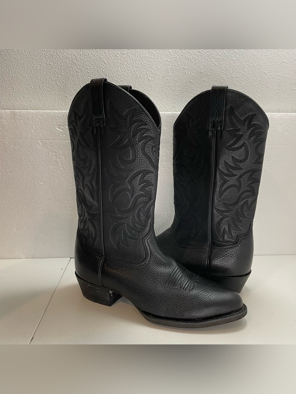 Ariat Mens Heritage Western Boots 11 EE Black Leather Cowboy Rodeo Embroidered